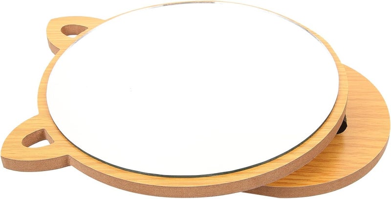 Wooden Decorative Makeup Mirror with Adorable Cat Design Desktop Foldable Cosmetic Mirror for Room Portable Tabletop for Travel and Daily Use - Image 1