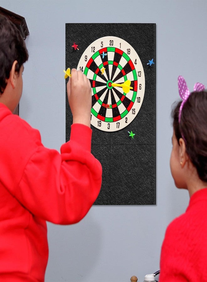 Sitroasho Dart Board Wall Protector Self-Adhesive Wall Surround Board Dart Board Black Felt Wall Tiles Cork Dart Board Backer Cork Board Felt Dartboard Wall Protection (Rectangle, 6) - Image 5