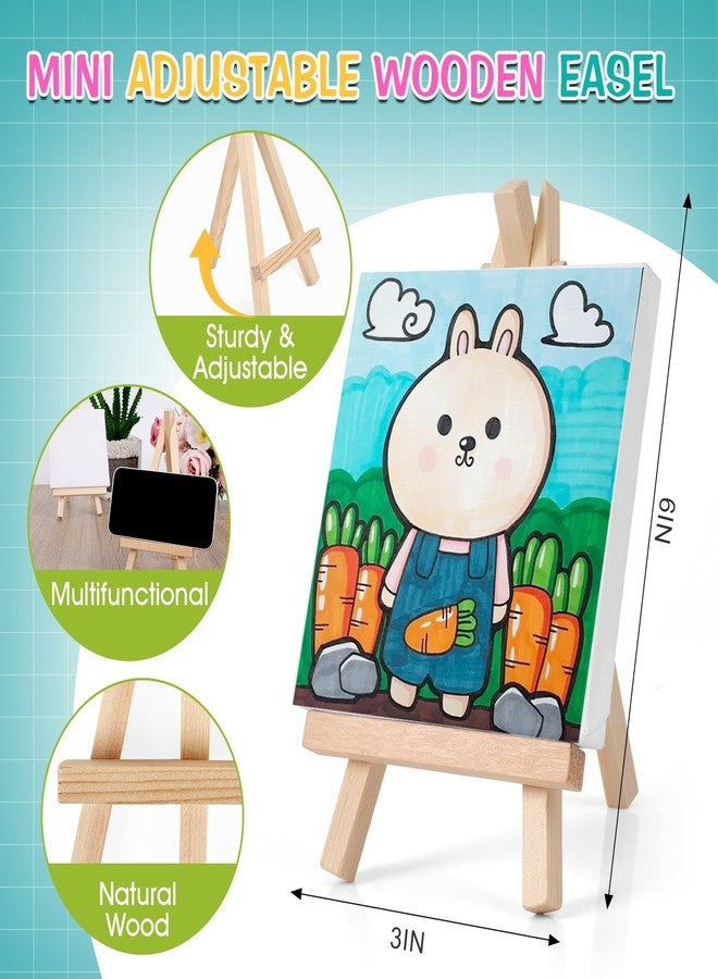 ESRICH 20 Set Mini Acrylic Paint Set,Mini Canvas Painting Kit,Stretched Canvas with Easel,Acrylic Paints Strips,Paint Brushes,Paint Palette,Mini Easel with Canvas for Kids Adults Painting Party - Image 3