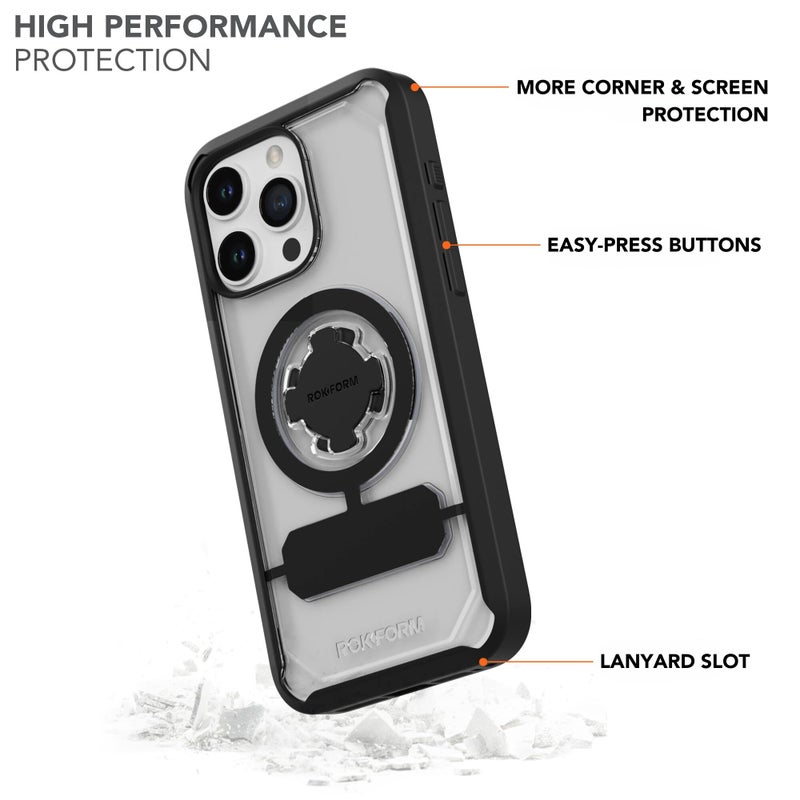 Rokform - iPhone 15 Pro Max Case, Crystal Series, Magnetic Clear iPhone 15 Pro Max Cover with RokLock Twist Lock, Slim Drop Tested Armor (Clear) - Image 3