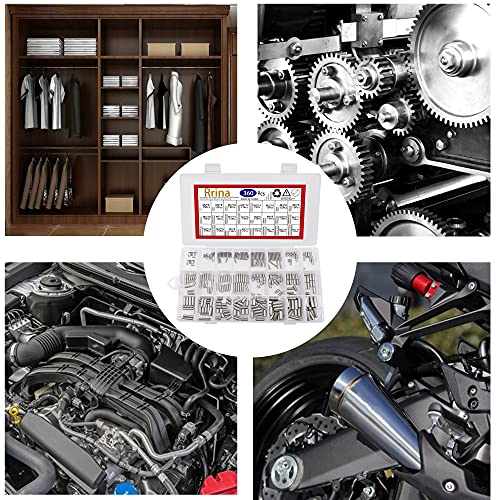 Rrina 360Pcs 304 Stainless Steel Dowel Pin Shelf Support Peg Pin Rod Fasten Elements Assortment Kit, 24 Sizes M2 M3 M4 M5 - Image 5
