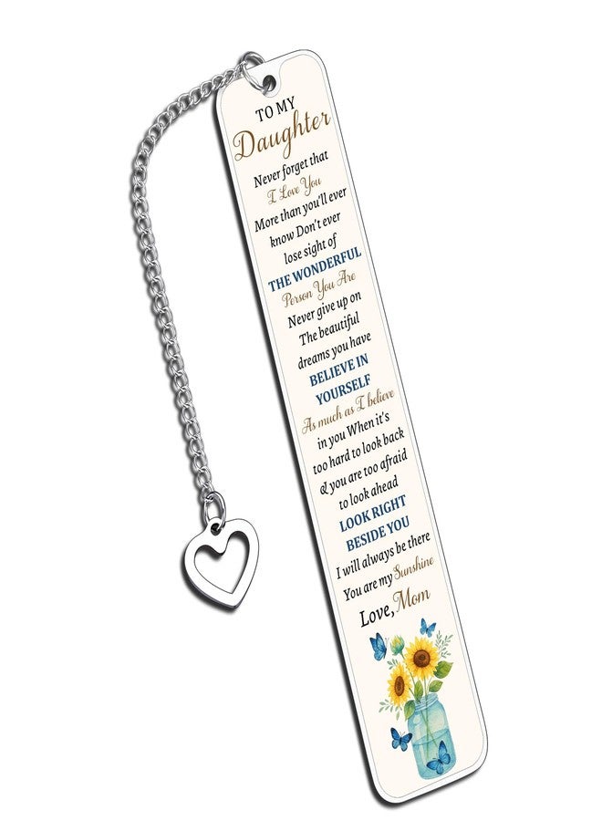 KINMES Valentines Day Gifts for Teen Girls 16-18, Inspirational Bookmarks for Girls, 18th 21st Birthday Gifts for Daughter, Sunflower Graduation Valentine's Day Gift for Daughter from Mom - Image 1