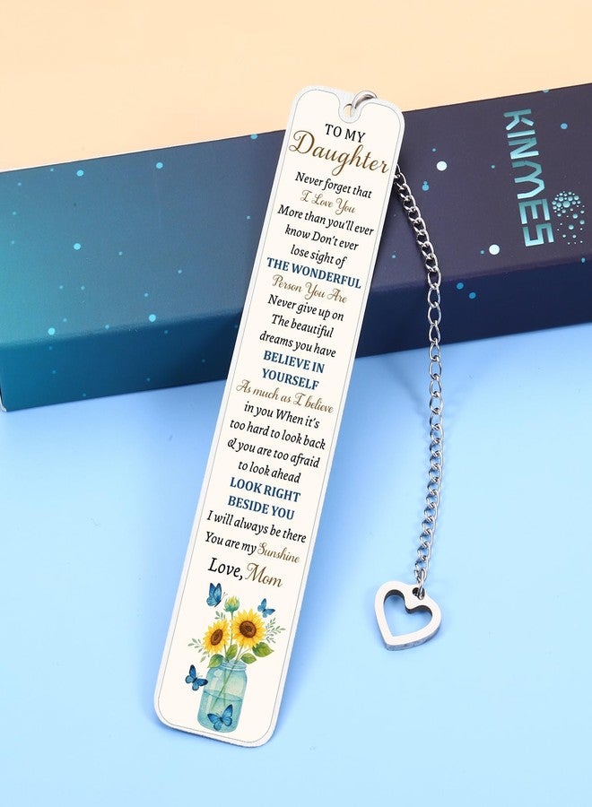 KINMES Valentines Day Gifts for Teen Girls 16-18, Inspirational Bookmarks for Girls, 18th 21st Birthday Gifts for Daughter, Sunflower Graduation Valentine's Day Gift for Daughter from Mom - Image 5