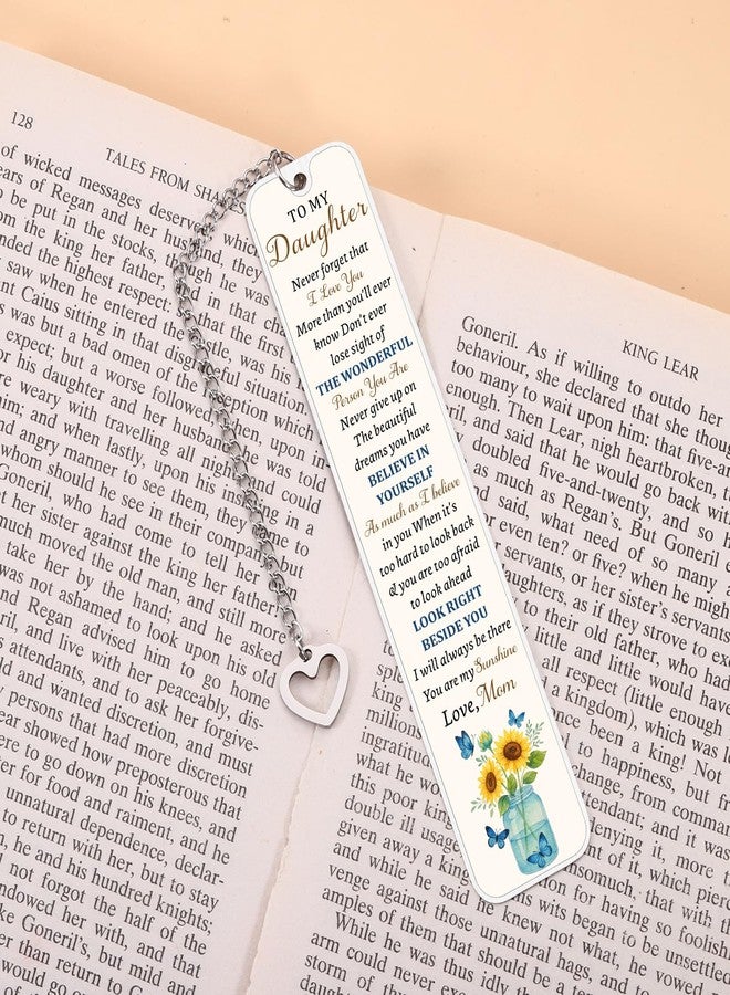 KINMES Valentines Day Gifts for Teen Girls 16-18, Inspirational Bookmarks for Girls, 18th 21st Birthday Gifts for Daughter, Sunflower Graduation Valentine's Day Gift for Daughter from Mom - Image 3