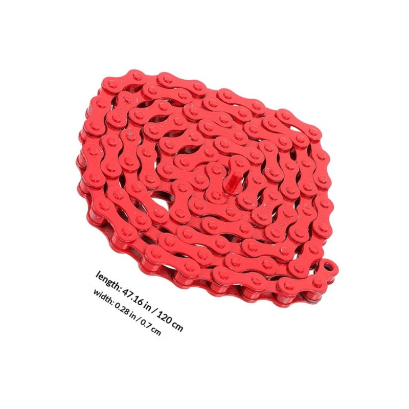 3Pcs Crimson Single Speed Bike Chain 94 Links with Connector for Cycling Maintenance - Image 3