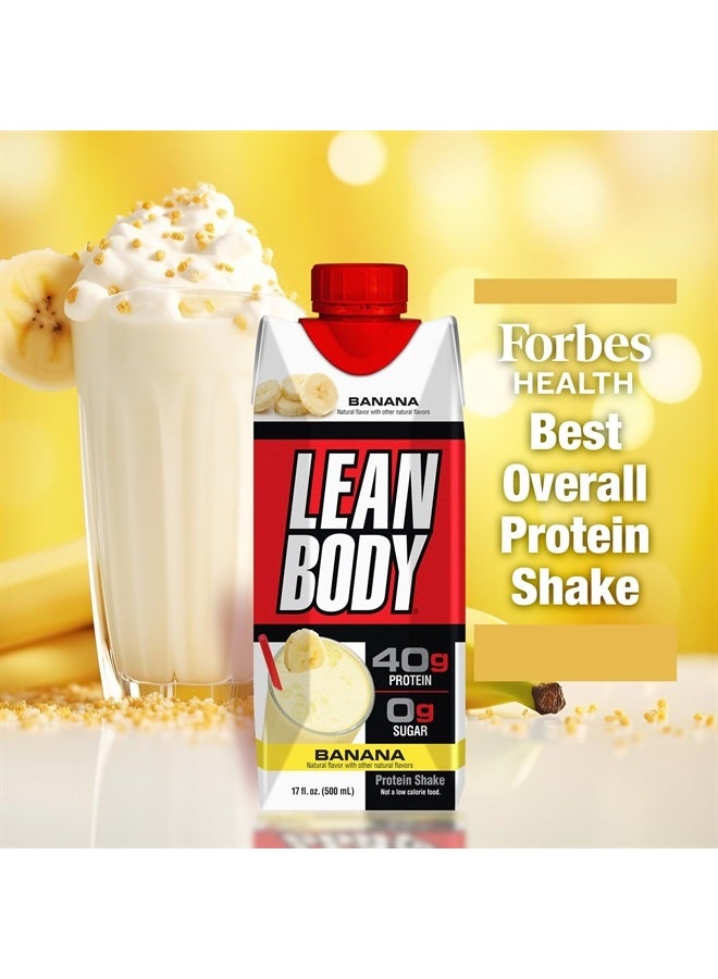 LABRADA Lean Body Ready-to-Drink Banana Protein Shake, 40g Protein, Whey Blend, 0 Sugar, Gluten Free, 22 Vitamins & Minerals, 17 Ounce (Recyclable Carton & Lid - Pack of 12) LABRADA - Image 2