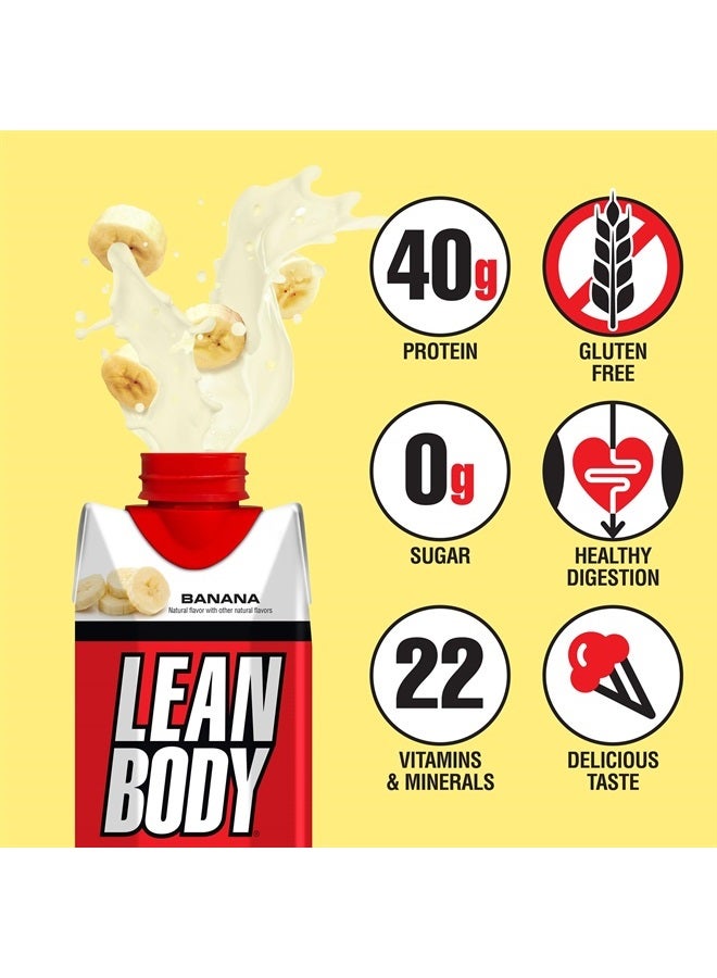 LABRADA Lean Body Ready-to-Drink Banana Protein Shake, 40g Protein, Whey Blend, 0 Sugar, Gluten Free, 22 Vitamins & Minerals, 17 Ounce (Recyclable Carton & Lid - Pack of 12) LABRADA - Image 3