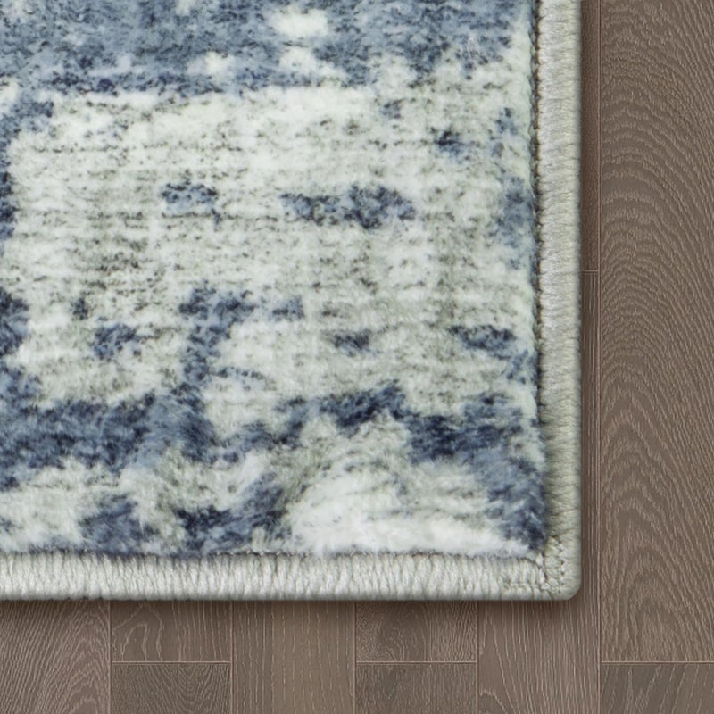 Gent drizz Area Rugs 5x7 Living Room: Large Soft Washable Rug Modern Abstract Anti-Skid Non-Shedding Carpet Indoor Floor Thin Carpets for Bedroom Dining Room Farmhouse Nursery Home Office Grey Blue - Image 5