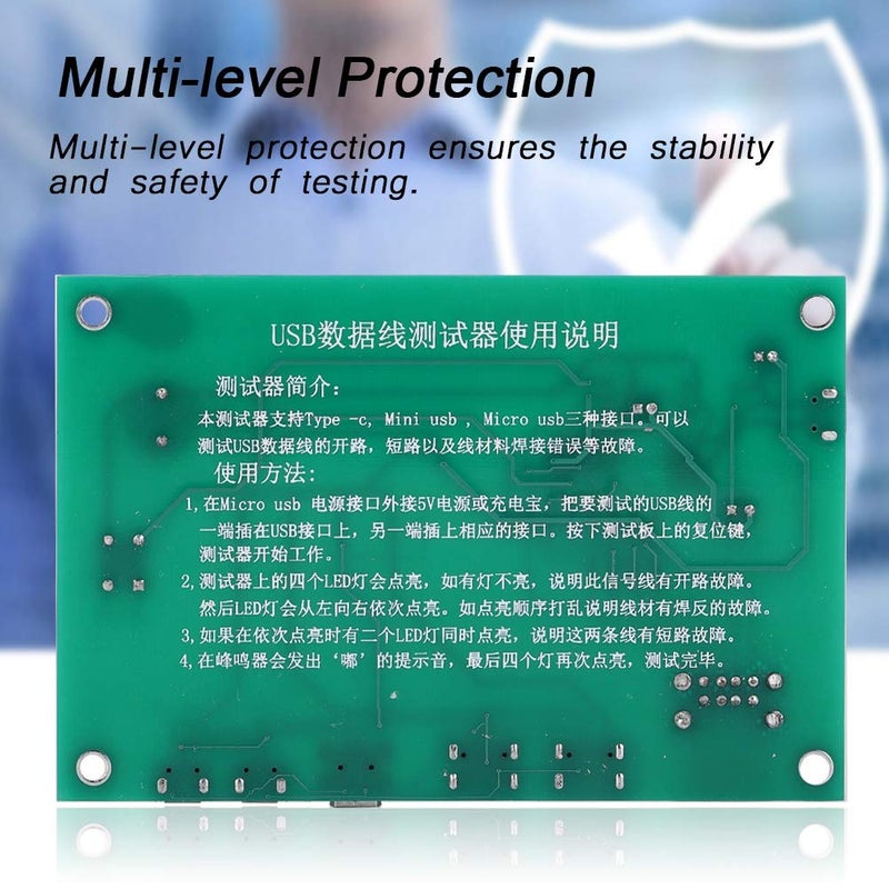 klarako USB Cable Triad Tester, 3-in-1 Data Wire Test Fixture Precise Type-C/Mini USB/Micro-USB USB Cable Triad Tester for Testing Research - Image 4