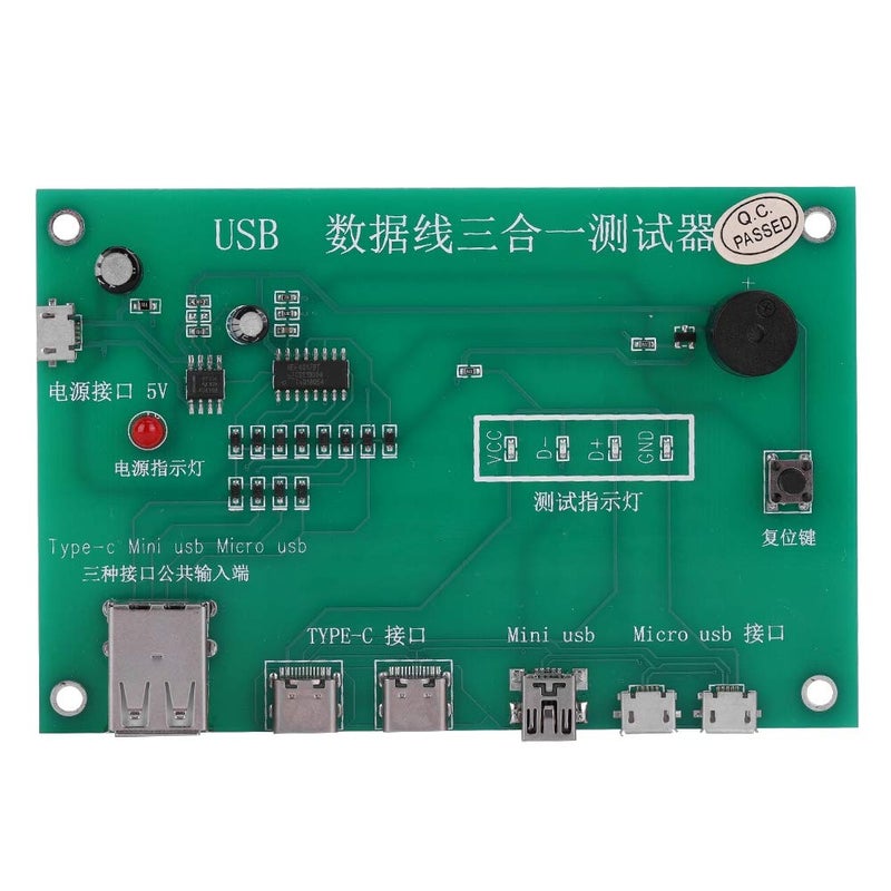 klarako USB Cable Triad Tester, 3-in-1 Data Wire Test Fixture Precise Type-C/Mini USB/Micro-USB USB Cable Triad Tester for Testing Research - Image 1