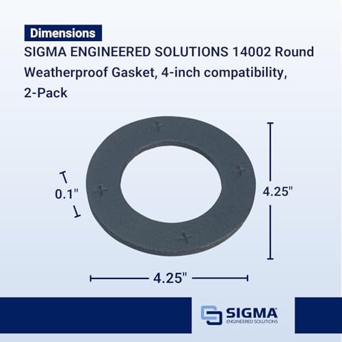 SIGMA ENGINEERED SOLUTIONS 14002 Round Weatherproof Gasket, 4-inch Compatibility, Black, 2-Pack - Image 2