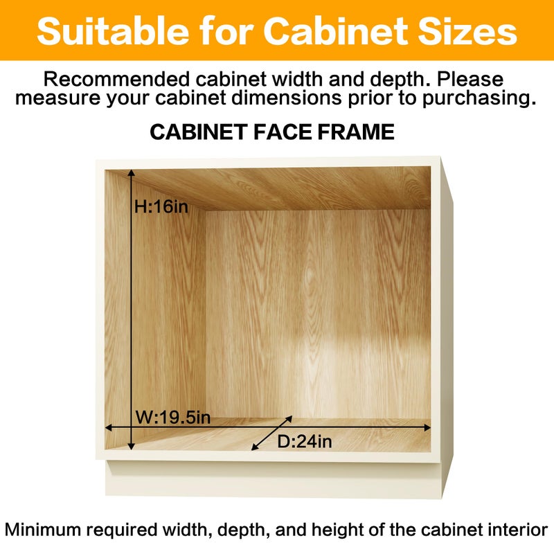 QUYUWU 2-Tier Kitchen Cabinet Pull Out Shelf and Drawer Organizer Slide Out Pantry Storaqe Basket in Multiple Sizes (18" W x 21" D) - Image 3