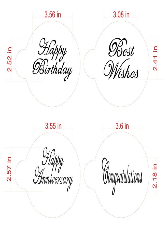 Designer Stencils Script Celebration Cake Stencils Set, Beige/Semi-Transparent - Image 5