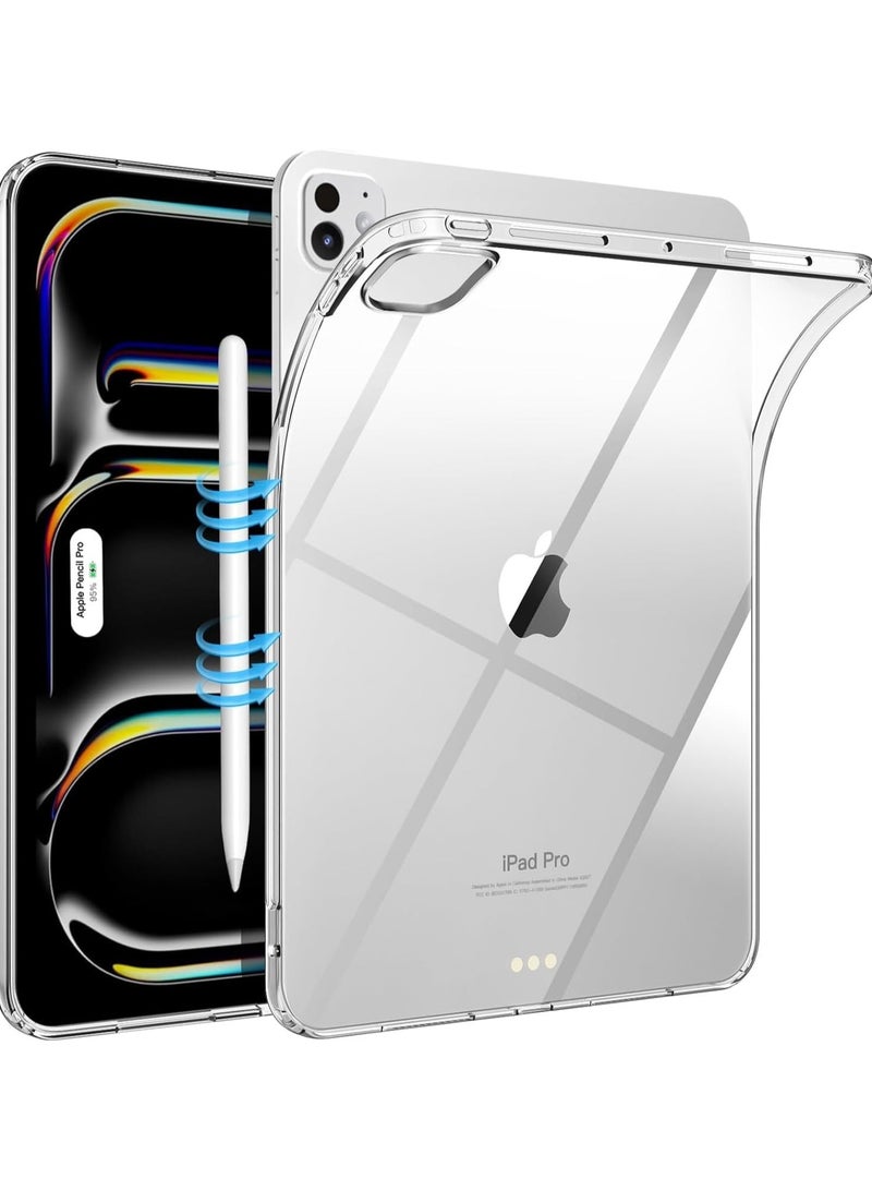 DUSALA Clear Protective Case for iPad Pro 11 inch (m4) 2024 Slim Bumper Corners Soft Transparent Back Cover (iPad Pro 11 inch (m4) - Image 1