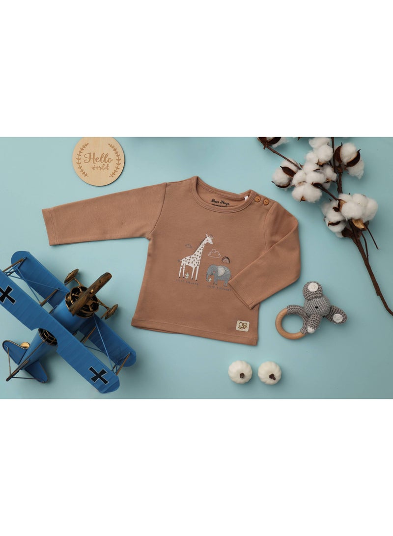 Sheer Hugs Sheer Hugs Casual Full Sleeve T-Shirts for Boys, Nude - Image 1