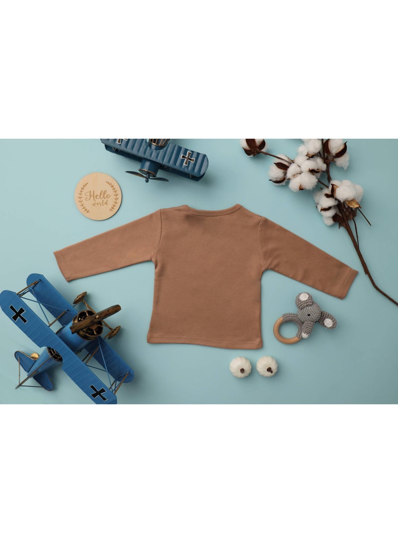 Sheer Hugs Sheer Hugs Casual Full Sleeve T-Shirts for Boys, Nude - Image 2