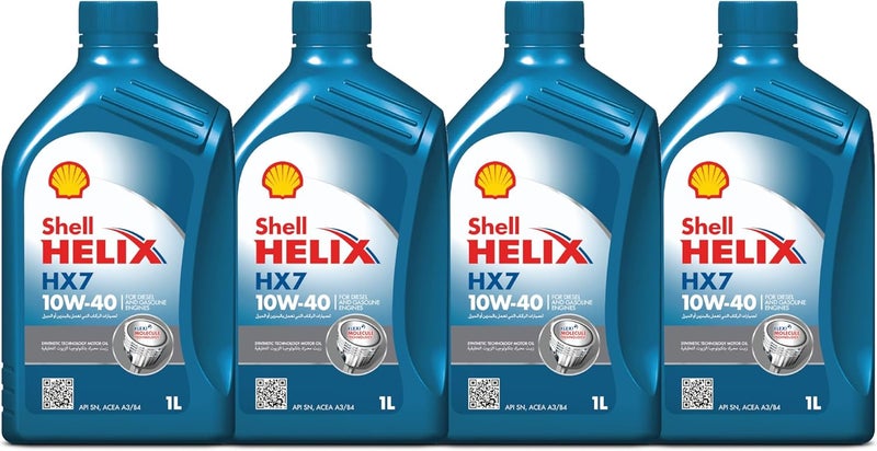 Shell Helix HX7 10W-40 Motor Oil (1 Liter) (Pack of 4) - Image 1
