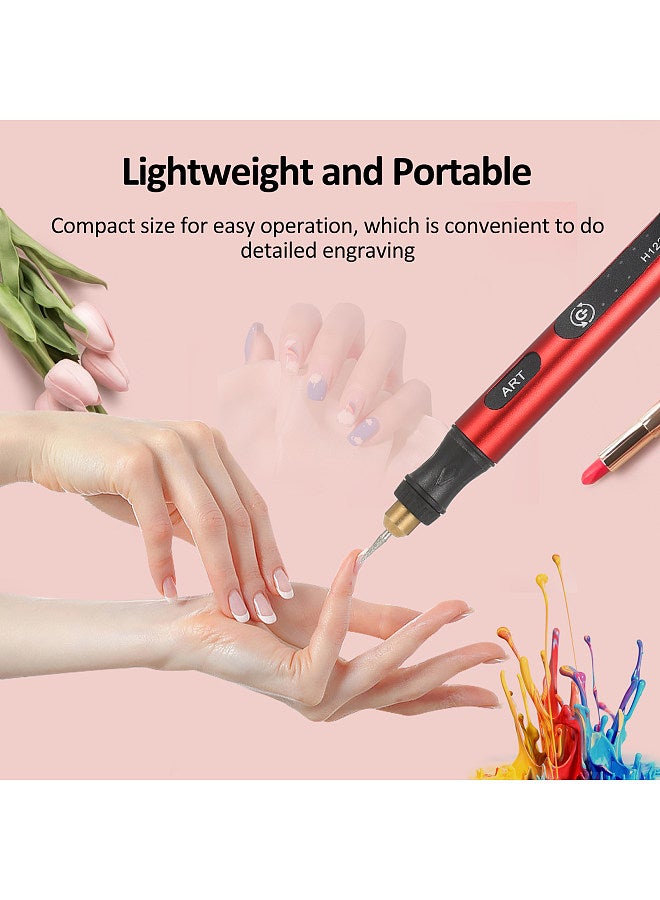 Mini Cordless Rotary Tool 3-Speed 5V Rechargeable Rotary Tool Kit with 4 Grinding Bits USB Charging Multi-Purpose Power Tool for Sanding Polishing Drilling Etching Engraving DIY Crafts  - Image 3