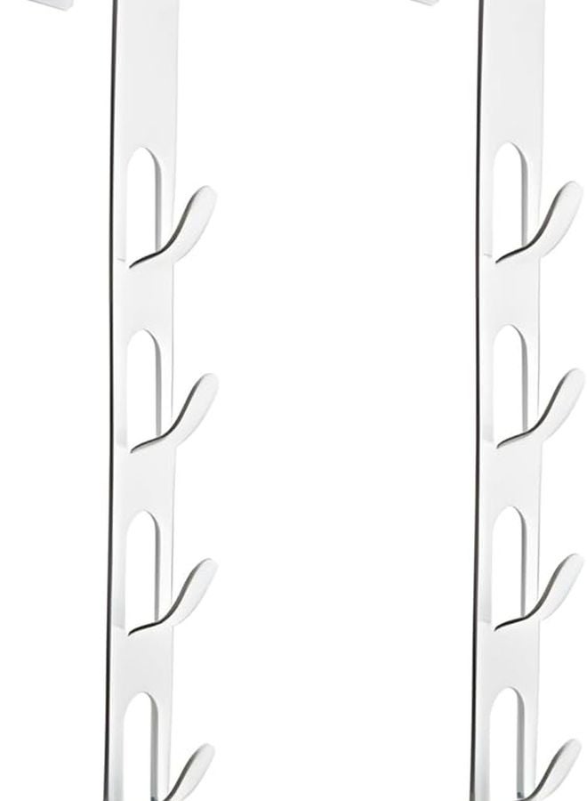 2 Pack Over The Door Metal Coat Rack No Drill Space Saving Hanger For Coats Hats Bags - Image 2