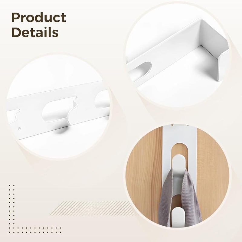 2 Pack Over The Door Metal Coat Rack No Drill Space Saving Hanger For Coats Hats Bags - Image 3