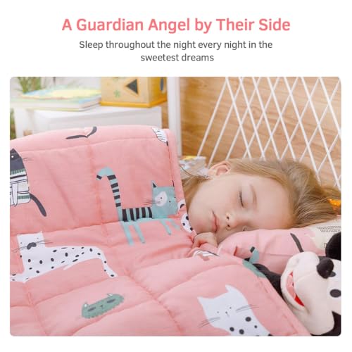 Mr. Sandman Weighted Blanket 3 Pounds Washable, Best for 20-40lb Breathable Cotton Heavy Blanket with Nontoxic Glass Beads - 36" x 48" Cute Cat - Image 5