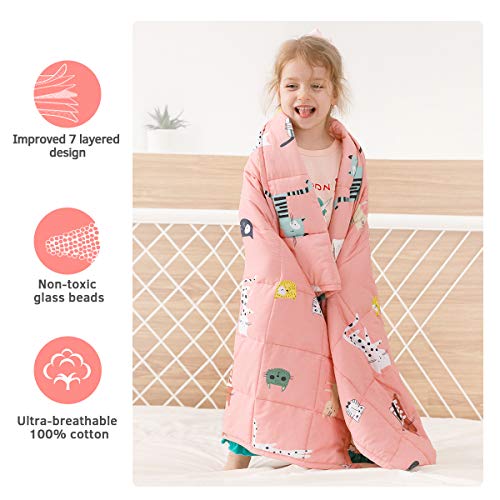Mr. Sandman Weighted Blanket 3 Pounds Washable, Best for 20-40lb Breathable Cotton Heavy Blanket with Nontoxic Glass Beads - 36" x 48" Cute Cat - Image 2