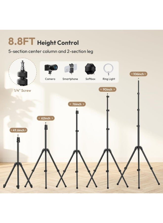ULANZI T270 Light Stand - 8.8FT/270cm Adjustable Photography Light Stand Tripod, Aluminum Portable Studio Lighting Stand for Softbox, LED Video Light, Reflector, Strobe, Photo Video Photography - Image 2