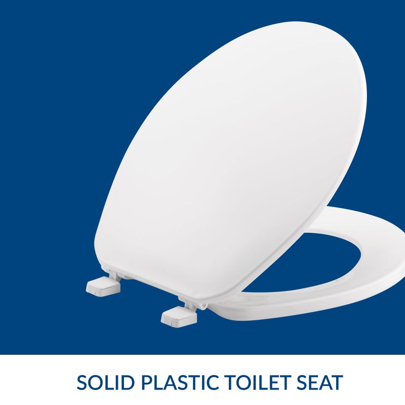 Bemis 70 Durable Plastic Toilet Seat, Round, White - Image 2