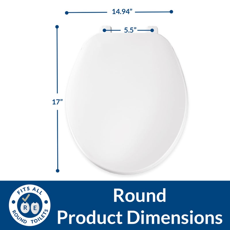 Bemis 70 Durable Plastic Toilet Seat, Round, White - Image 3