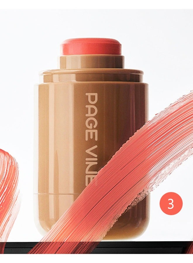 PAGE VINE Pocket Blush -  Long Lasting Smooth Lipstick Blush Stick, Matte Highly Chroma Blusher Paste, Waterproof Blusher Cream #03 - Image 2