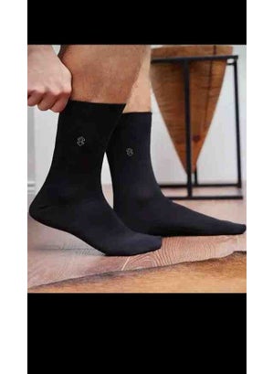 Diplomat 12 Pairs Special Black Combed Cotton Men's Socks