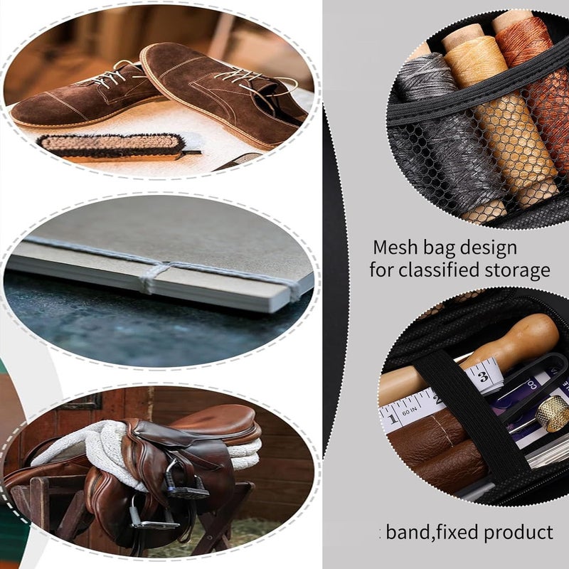 DIY Crafts U Shaped Stitching Groover DIY Craft Tool Working Hand Leather Edge Skiving Leathercraft Tool 116mm & Other Leather Accessories for Handmade Leather Shoe Leather Work (1 Kit) - Image 3