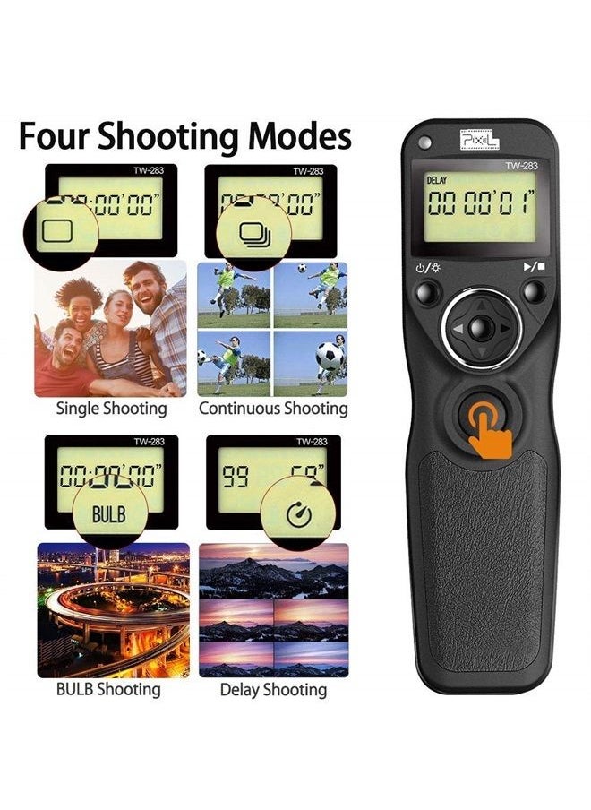 Pixel - Pixel DSLR Camera Wireless Shutter Release Timer Remote Control TW-283/DC2 for Nikon D3100 D3200 D3300 D5000 D5100 D5200 D5300 D5500 D90 D7000 D7100 D7200 D600 D610 D750 - Image 1