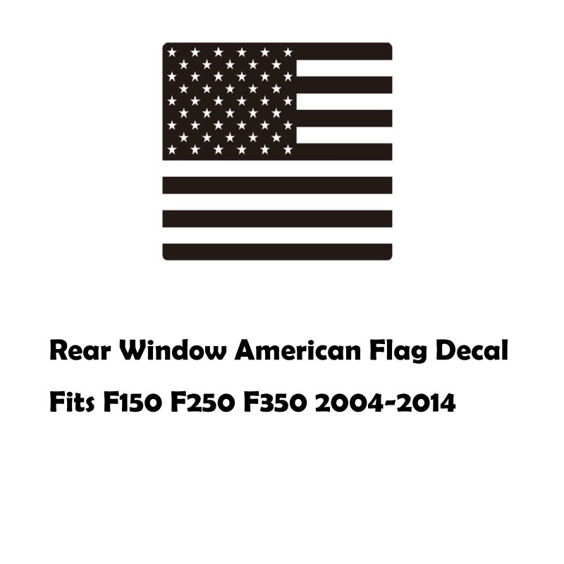 Zxiaochun Rear Middle Window American Flag Decal for Ford F150 F250 F350 2004-2011 2012 2013 2014 Back Center Sliding Window Glass USA Flag Vinyl Sticker Exterior Accessories(Matte Black) - Image 3