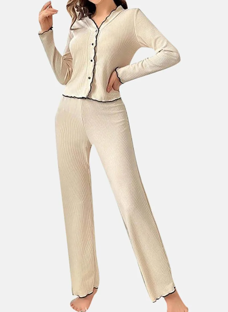 يونيكي Cream Solid Pyjamas & Top