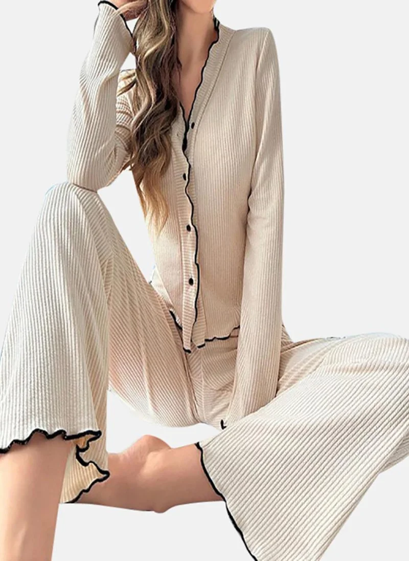 يونيكي Cream Solid Pyjamas & Top