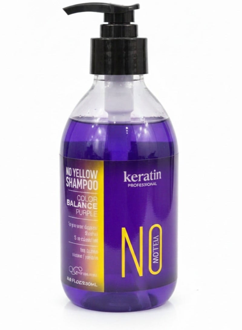 Keratin Krastin Professional No Yellow Shampoo - Color Balance Purple (280ml) - Image 1