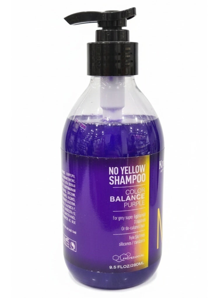 Keratin Krastin Professional No Yellow Shampoo - Color Balance Purple (280ml) - Image 3