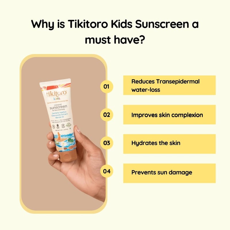 Tikitoro Kids Total Care Combo With Refreshing Body Wash Conditioning Shampoo Soothing Body Lotion Refreshing Face Wash Nourishing Hair Oil  Mineral Sunscreen With SPF 30 Age 4 Pack of 6 - Image 3