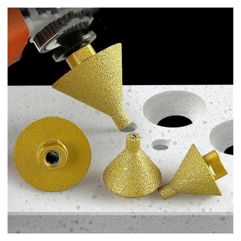 بت الماسي لتشطيب الحواف وتفريز الزوايا وحفر الثقوب وتوسيعها مخروطي الشكل للسيراميك والرخام مقاس 50x10 ملم - Image 4