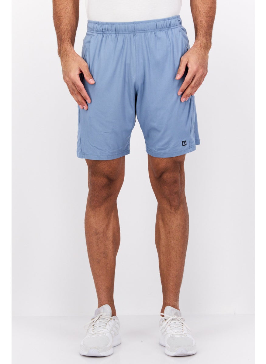 Layer 8 - Men Sportswear Fit Plain Training Shorts, Blue - Image 1