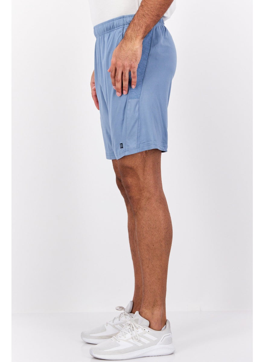 Layer 8 - Men Sportswear Fit Plain Training Shorts, Blue - Image 1