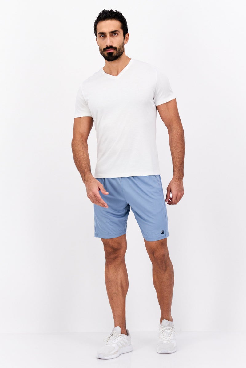 Layer 8 Men Sportswear Fit Plain Training Shorts, Blue - Image 4