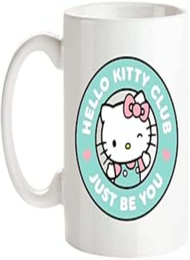 MEC Hello Kitty Club| Coffee Mug glass cups |Espresso Coffee Mug| Tea Cup| Drinking Glass For Kids | Kitchen Ceramic Coffee Cup Handle For Hot & Cold Beverages| 11 Oz ASIN: B0BC7KBT13 (WHITE) 