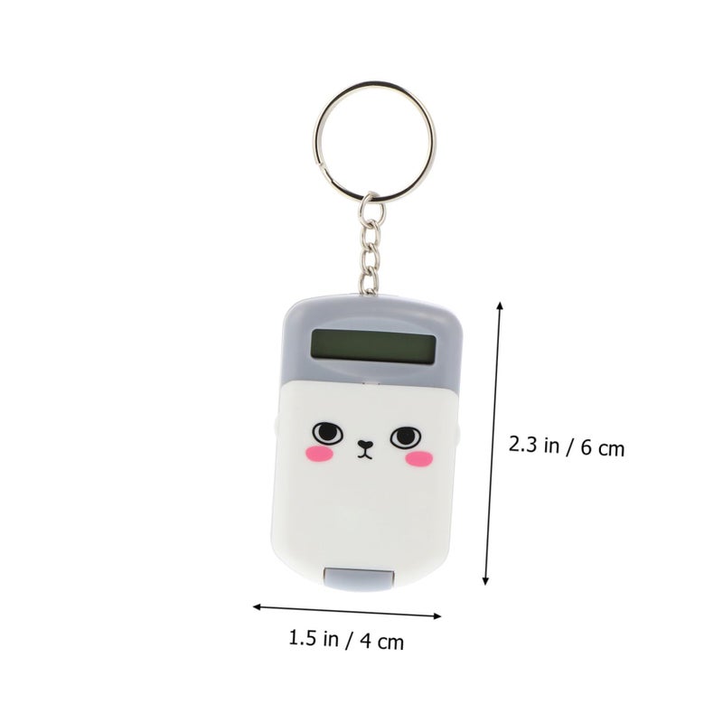Garneck 2Pcs Portable Mini Calculator Plastic Cartoon Design for Students Office Use - Image 3