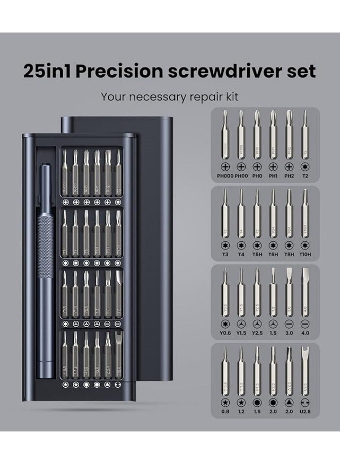25-in-1 Small Precision Screwdriver Set, Professional Magnetic Mini Repair Tool Kit for Phone, Computer, Watch, Laptop, Macbook, Ring Doorbell, Eyeglass, Electronic,Screw Driver - Image 2