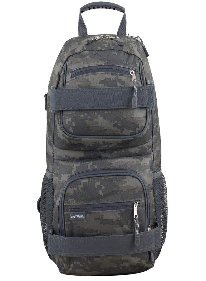 Eastsport Travel Skateboard Backpack Double Strap Laptop Bag Multi-Sport Design for Men and Women, Static Camo - Image 2