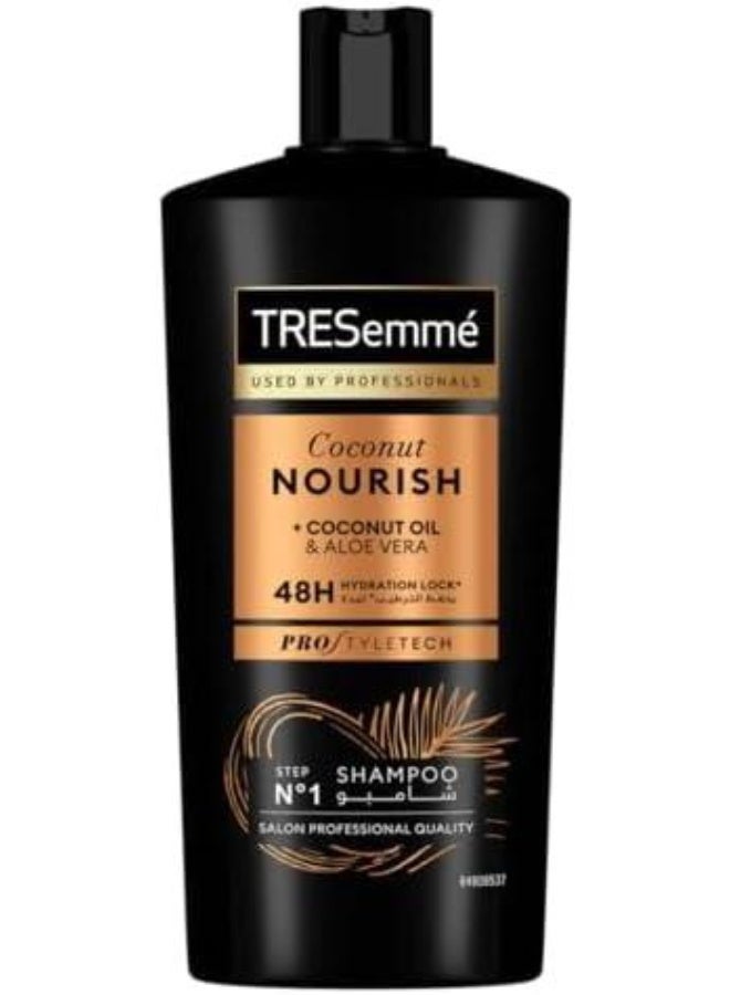 شامبو بجوز الهند المغذي + زيت جوز الهند والصبار لترطيب يدوم 48 ساعة، 600 مل