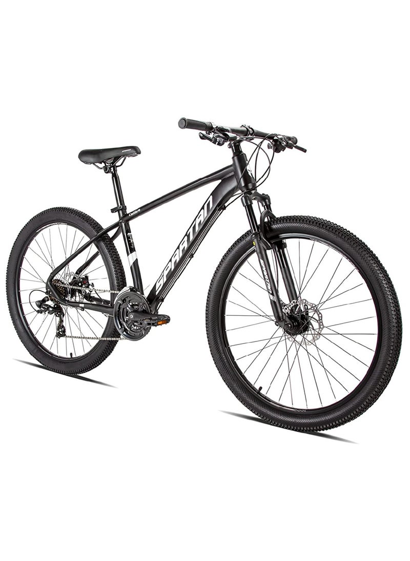 Spartan - Calibre Hardtail Mountain Bicycle Lightweight Alloy Frame & Rims Gear Disc Brakes Front Suspension Bike And Shimano Shifters Black Size 29 Inches- Black - Image 1