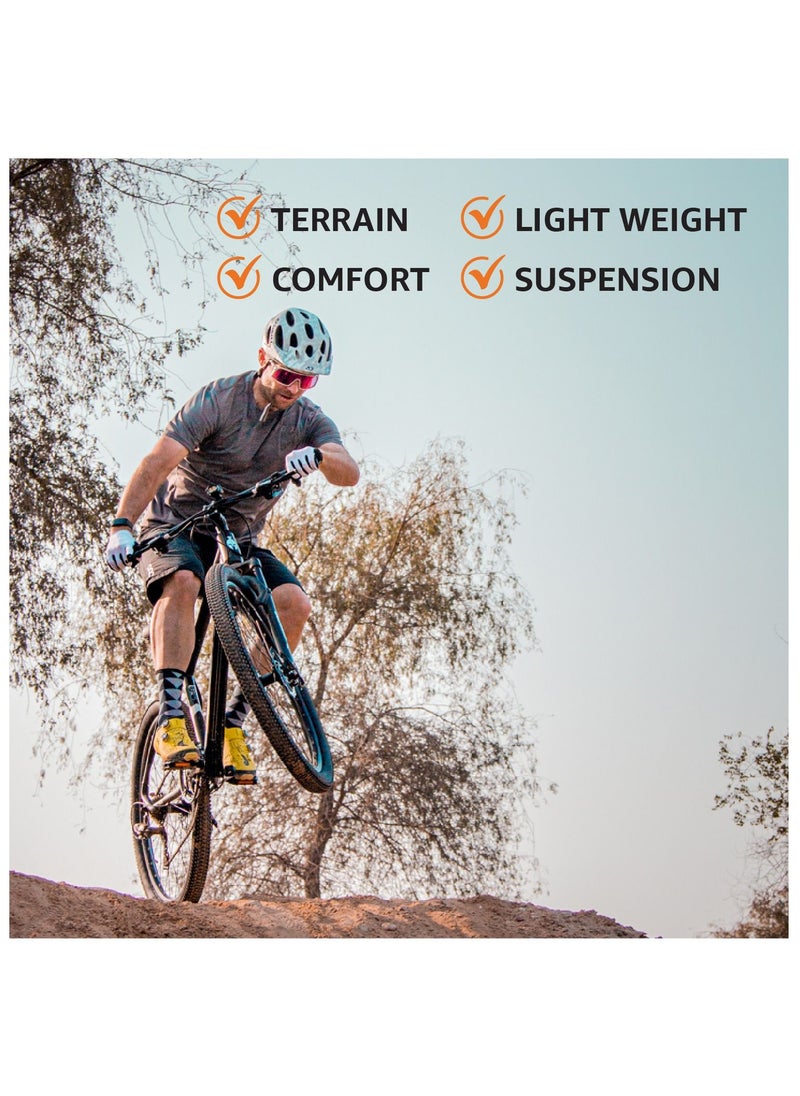 Spartan - Calibre Hardtail Mountain Bicycle Lightweight Alloy Frame & Rims Gear Disc Brakes Front Suspension Bike And Shimano Shifters Black Size 29 Inches- Black - Image 1